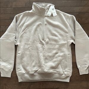 NWT Abercrombie & Fitch Sunday Half Zip Sweatshirt w/Pockets Women’s Extra Small
